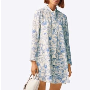 Tory Burch ivory far and away bow shirt dress